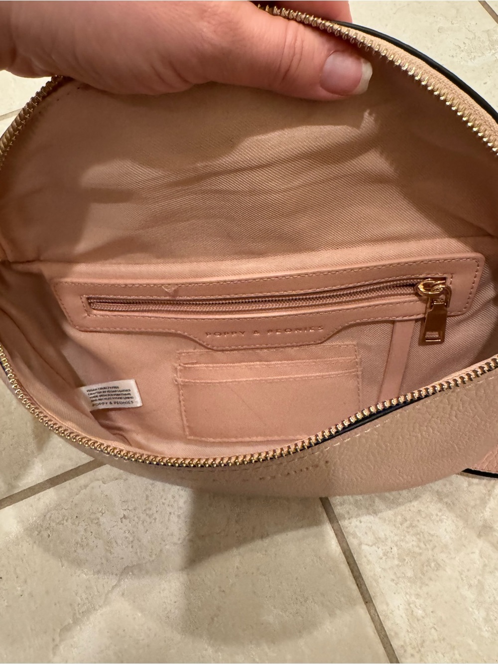 The SIDEKICK Blush Leather Crossbody Belt Bag - Picture 7 of 9
